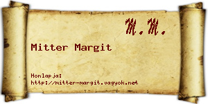 Mitter Margit névjegykártya